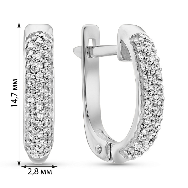 Серьги из белого золота с бриллиантами (арт. 2190630202) – изображение 2