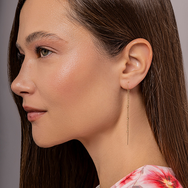 Серьги-протяжки из желтого золота (арт. 110720ж) – изображение 4