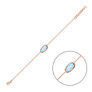Золотий браслет з блакитним кварцом (арт. 326215Пкг)