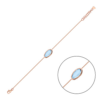 Золотой браслет с голубым кварцем (арт. 326215Пкг)