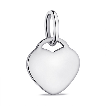 Серебряный подвес Сердце без камней (арт. 7503/П2/1037)