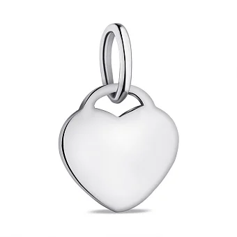 Серебряный подвес Сердце без камней (арт. 7503/П2/1037)