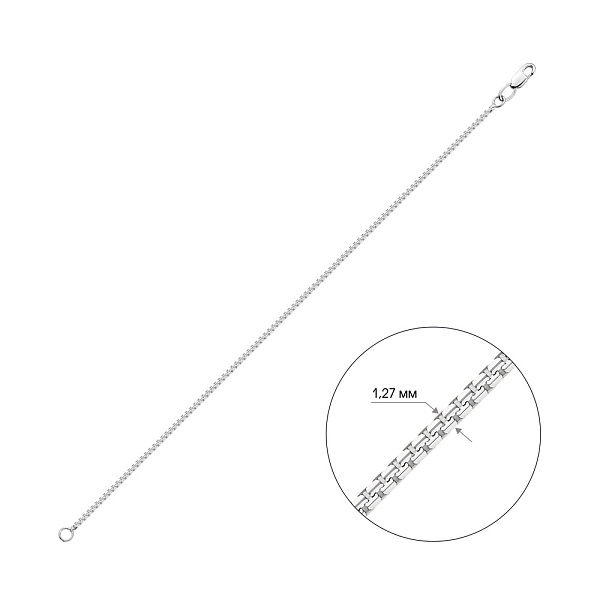 Браслет на ногу из белого золота плетения Венецианское (арт. ц314602бн) – изображение 3