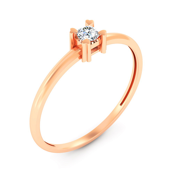 Золота каблучка з діамантом (арт. К011650015) – зображення 1