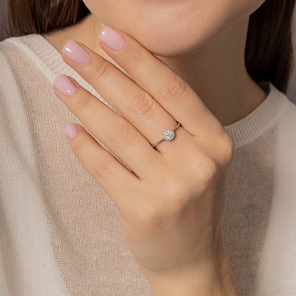 Золота каблучка з діамантами (арт. К341513020б) – зображення 2