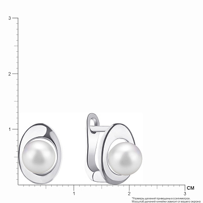 Срібні сережки з перлами (арт. 7502/3498жб)