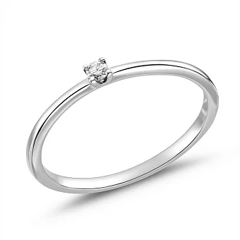 Каблучка з білого золота з діамантом (арт. К011168б)