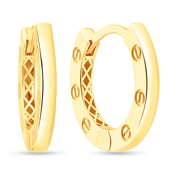 Серьги-кольца из желтого золота (арт. 108535/20ж) – изображение 1