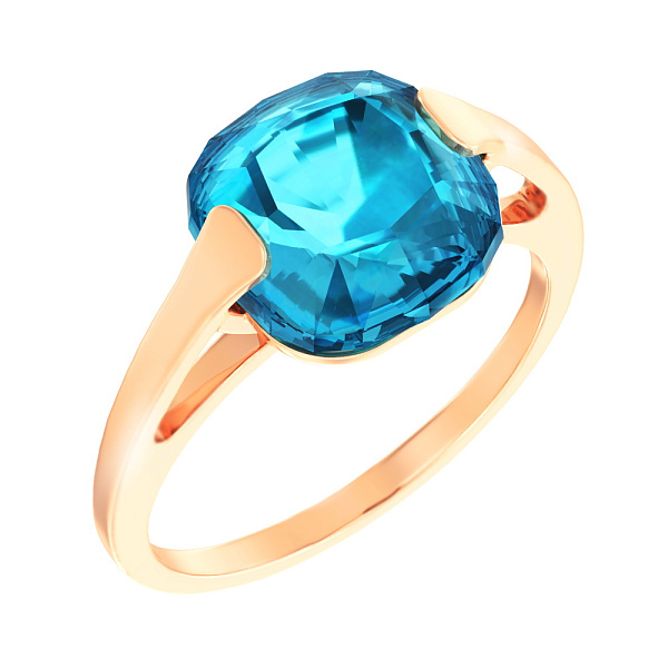 Золотое кольцо с кварцем (арт. 140480ПлГ) – изображение 1