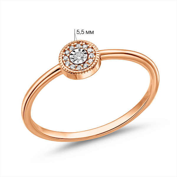 Золотое кольцо с бриллиантами (арт. К011664) – изображение 5