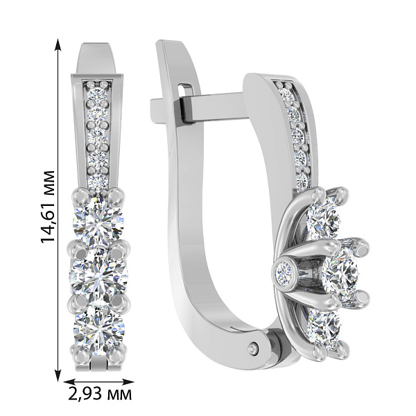 Золотые серьги с фианитами (арт. 110527б) – изображение 2