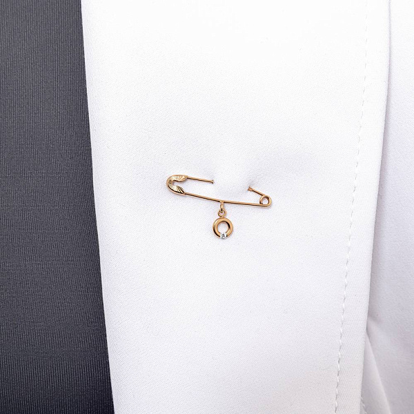 Булавка из красного золота с фианитом (арт. 280141) – изображение 2