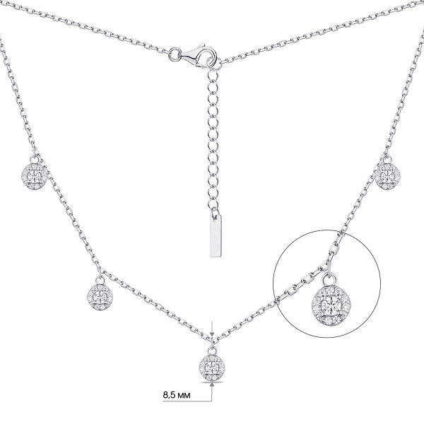 Колье из серебра с фианитами (арт. 7507/1909) – изображение 3