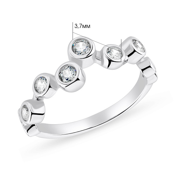 Кольцо серебряное с фианитами (арт. 7501/1624382) – изображение 2