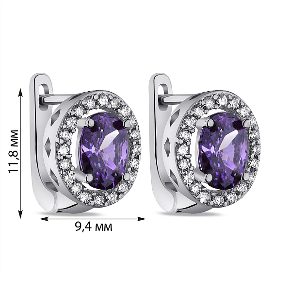 Серебряные серьги с фианитами (арт. 7502/СК2ФА/384) – изображение 2