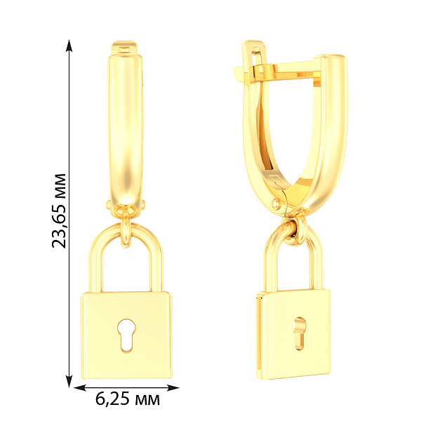 Золотые серьги с подвесками (арт. 110430ж) – изображение 2