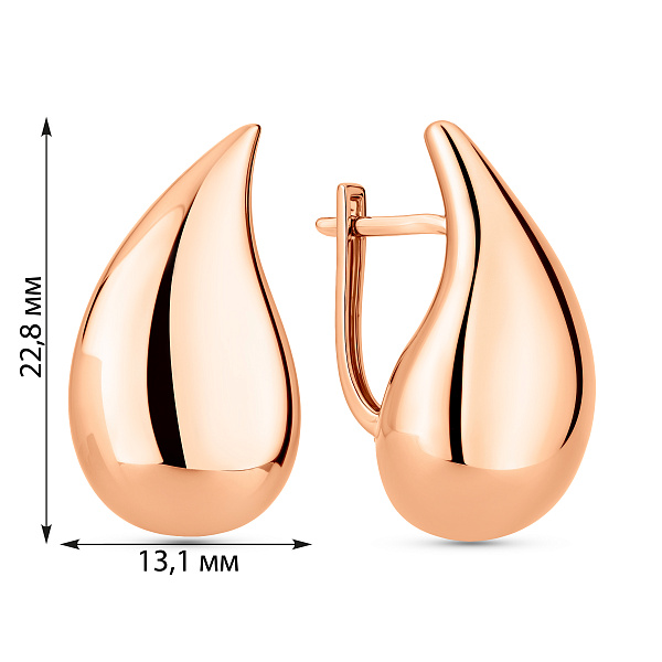 Золотые серьги Капля (арт. 1101233) – изображение 5