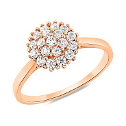 Фото Золота каблучка з розсипом фіанітів (арт. 1191943101)