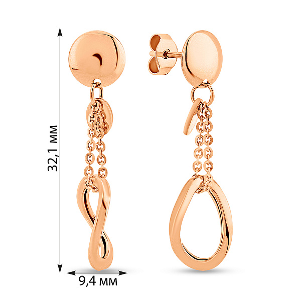 Золотые серьги без камней (арт. 1091583) – изображение 2