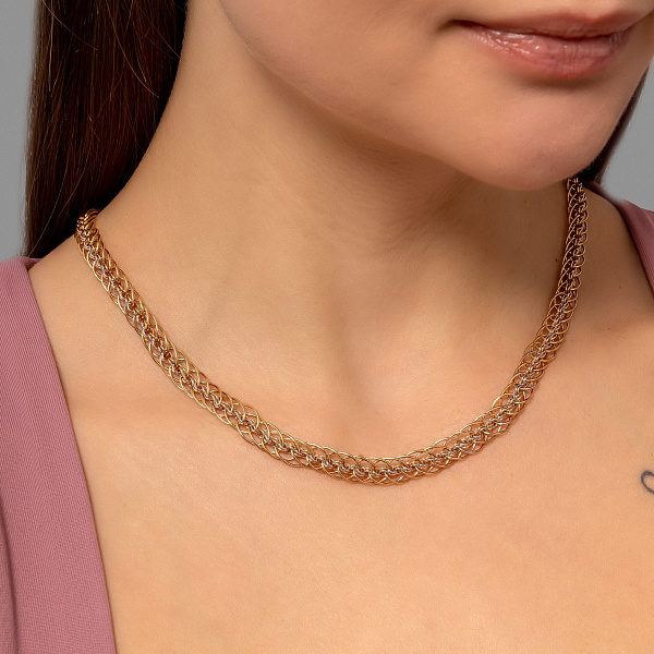 Масивне золоте кольє з родіюванням (арт. 350456) – зображення 2