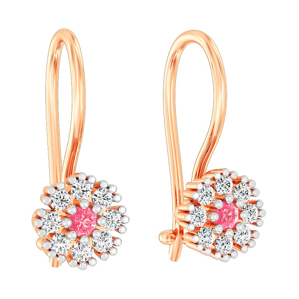 Дитячі золоті сережки з фіанітами (арт. 114201р) – зображення 1