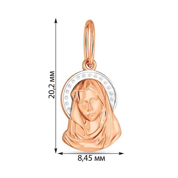 Ладанка из комбинированного золота (арт. 440787) – изображение 3