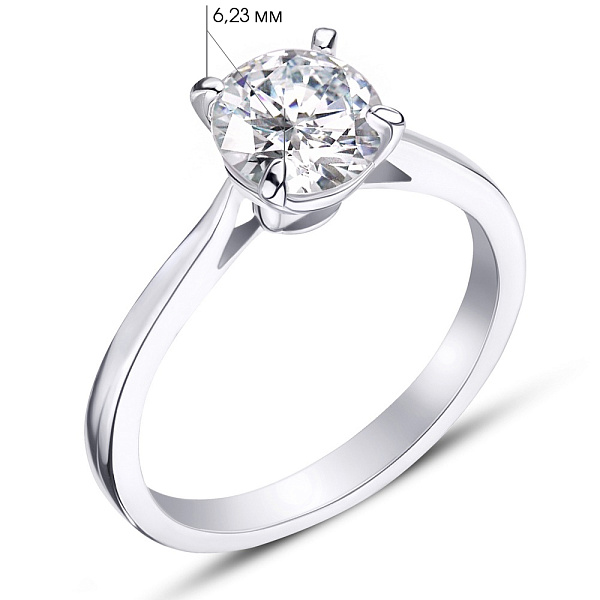 Серебряное кольцо с фианитом (арт. 7501/3972) – изображение 2