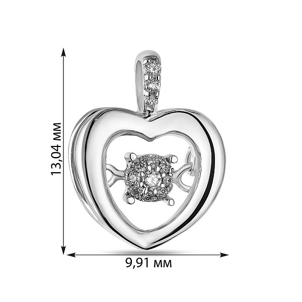 Підвіска з золота з танцюючим діамантом (арт. П341205005б) – зображення 2