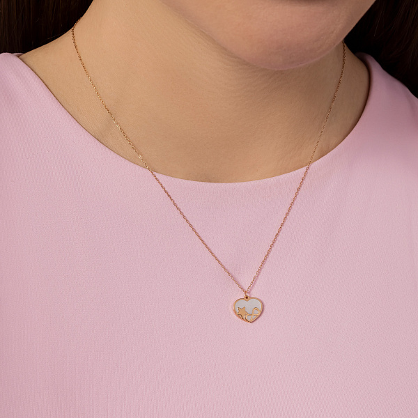 Колье из красного золота с перламутром (арт. 352208п) – изображение 3