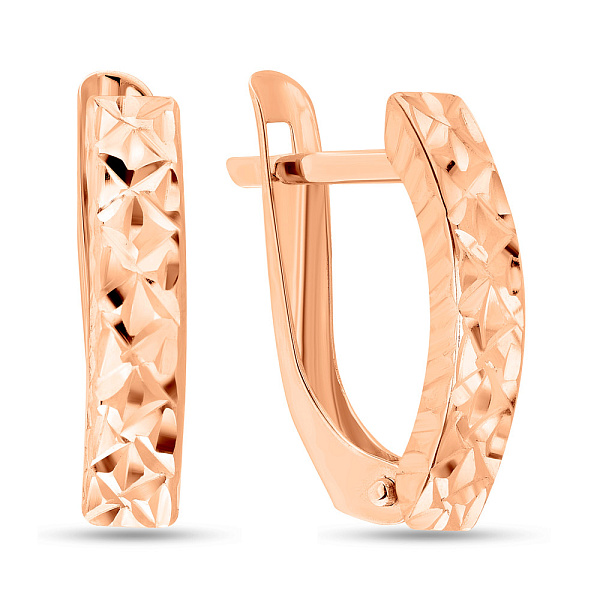 Сережки з червоного золота з алмазною гранню (арт. 121711) – зображення 1