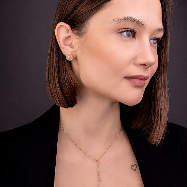 Золоті сережки-пусети (арт. 1091274/2) – зображення 3