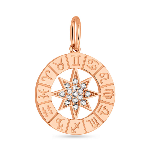 Золотой подвес с фианитами (арт. 424597) – изображение 1