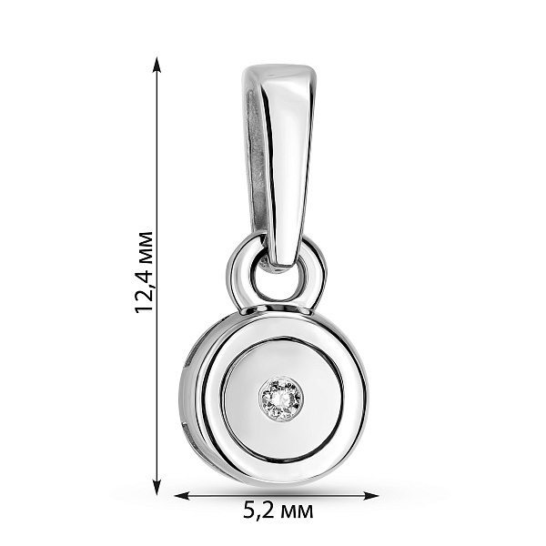Підвіска з білого золота з діамантом (арт. П011028б) – зображення 2