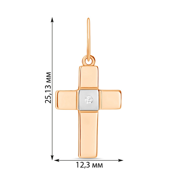 Золотой крестик с фианитом (арт. 500638) – изображение 2