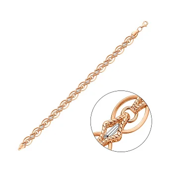 Золотой браслет с родированием (арт. 323375р)