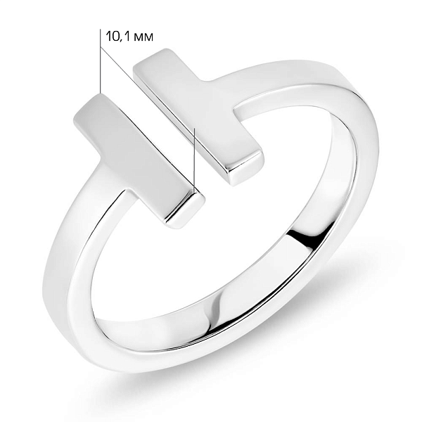 Золота каблучка в білому кольорі металу (арт. 154282б) – зображення 2