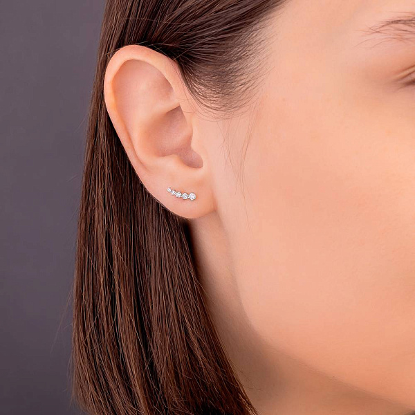 Серьги-пусеты из золота с бриллиантами (арт. Т011255020б) – изображение 2