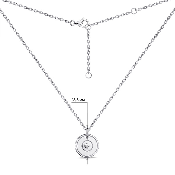 Серебряное колье с фианитом (арт. 7507/1628) – изображение 3