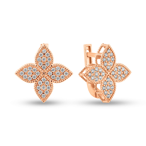 Золотые серьги с фианитами (арт. 1091412/20) – изображение 1