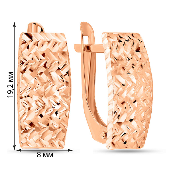 Сережки золоті з алмазною гранню (арт. 121609) – зображення 3