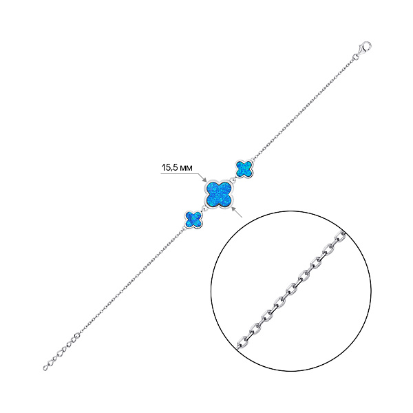 Срібний браслет з опалом (арт. 7509/4243Пос) – зображення 2