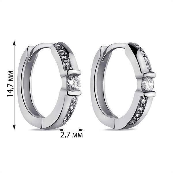Серебряные серьги с россыпью из фианитов (арт. 7502/9816/15) – изображение 2