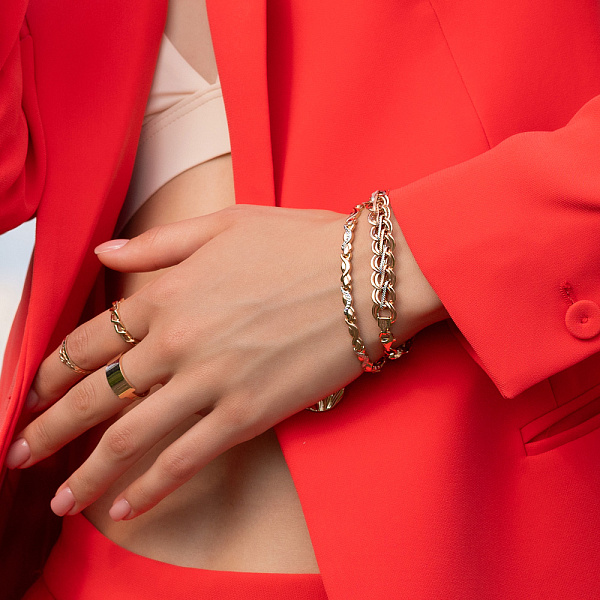 Золотой браслет в комбинированном цвете металла (арт. 323441кб) – изображение 2