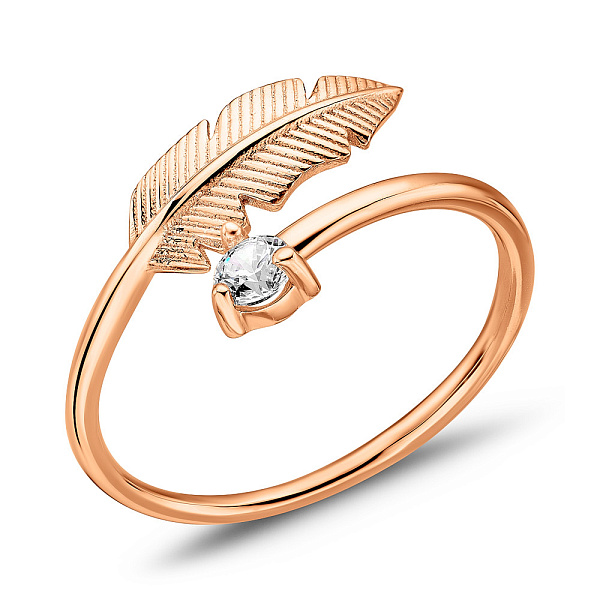 Золотое незамкнутое кольцо Перо (арт. 156112) – изображение 1