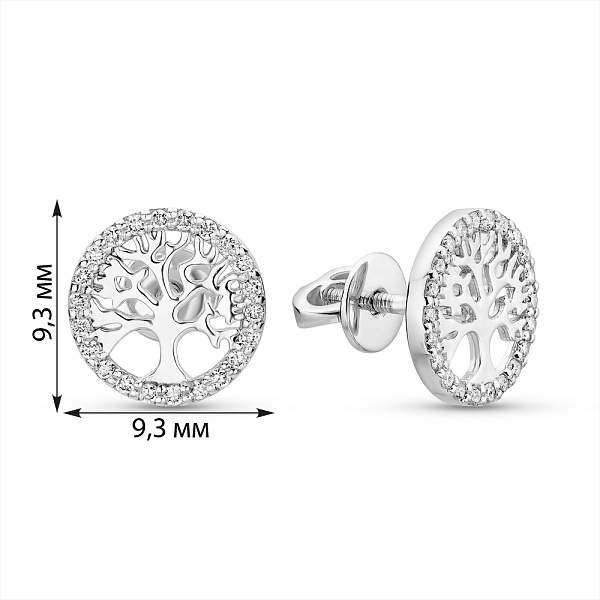 Сережки з білого золота з діамантами (арт. Т011543015б) – зображення 3