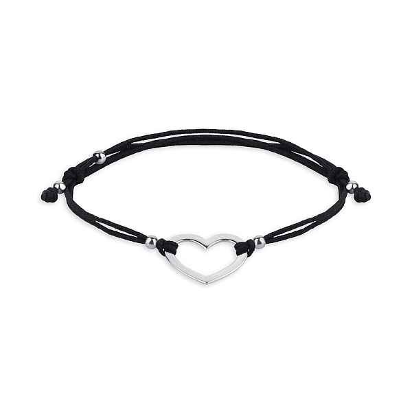 Парные браслеты на шелковой нити с серебряными вставками (арт. 7309/905-01335) – изображение 3