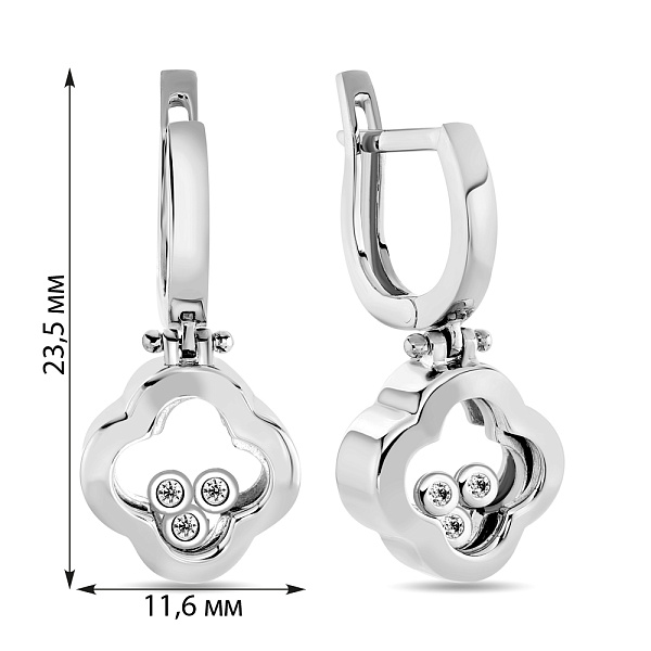 Серьги-подвески из золота с фианитами (арт. 104804б) – изображение 2