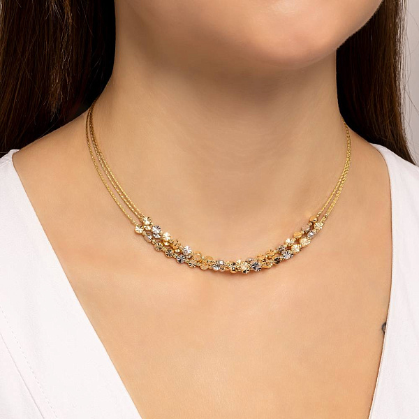 Золотое многослойное колье Francelli (арт. 352921жб) – изображение 2