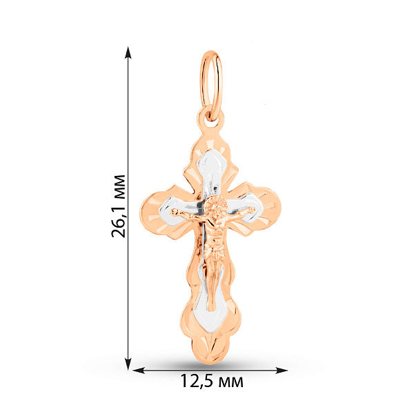 Золотой крестик с распятием (арт. 529801) – изображение 2
