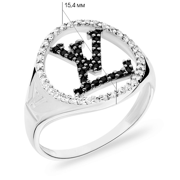 Золота каблучка з фіанітами (арт. 140490бч) – зображення 2